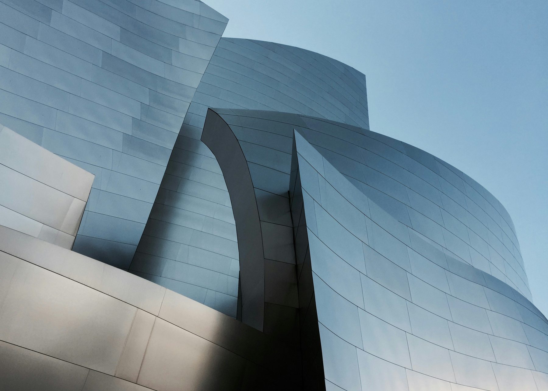 Angular steel and glass building facade